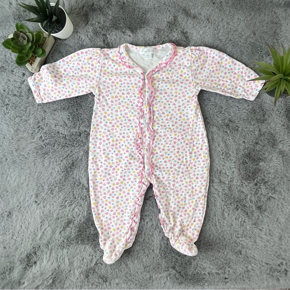Kissy Kissy Floral Ruffle Footie One-Piece - 3-6M